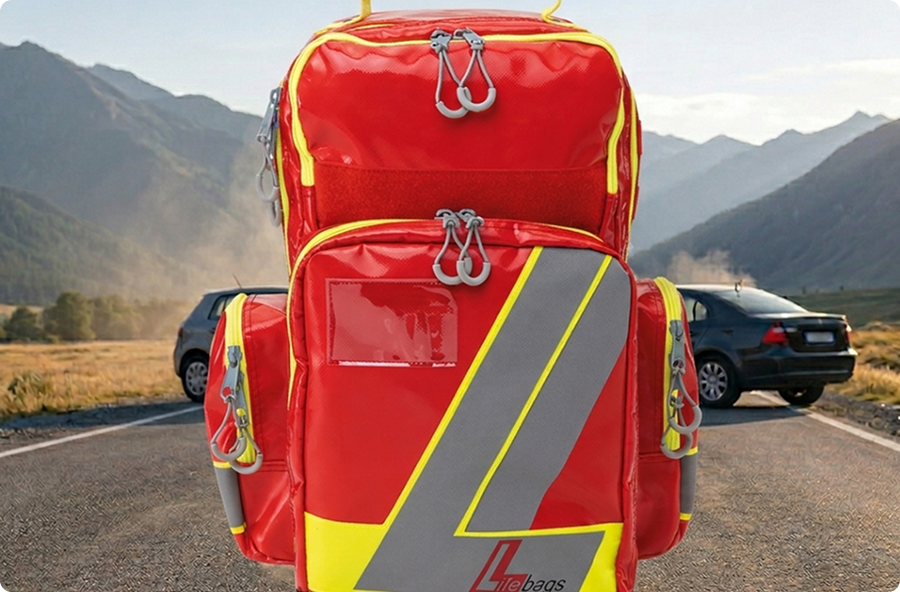 What belongs in a fire department backpack?