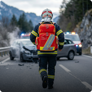 What belongs in a fire department backpack?