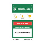 Defibrillator Notfalltafel zur Standortangabe