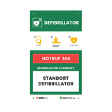 Defibrillator Notfalltafel zur Standortangabe
