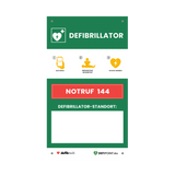 Defibrillator Notfalltafel zur Standortangabe